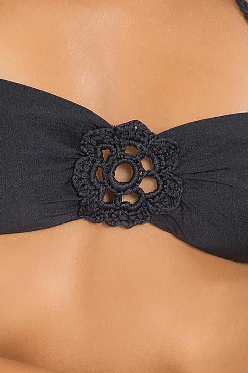 Luli Fama Florcitas De Arena Hand Knit Crochet Flower Bandeau